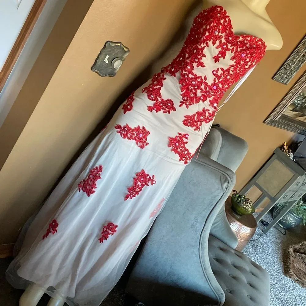 Dancing Queen Dress Red Beaded Style #8856